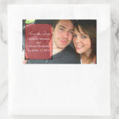 Rote Art Deco Rahmen Save the Date Sticker (Tasche)