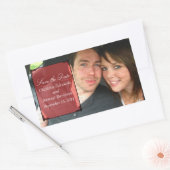 Rote Art Deco Rahmen Save the Date Sticker (Umschlag)