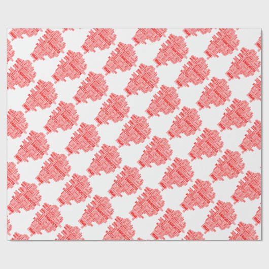 Rote Art Karte von größerem Manchester Geschenkpapier (Flach)