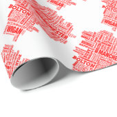 Rote Art Karte von größerem Manchester Geschenkpapier (Rolleneckpunkt)