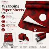Rote Asche Stille Geschenkpapier Set