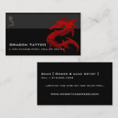 Rote asiatische Tätowierungs-einzigartige Visitenkarte (Vorne/Hinten)