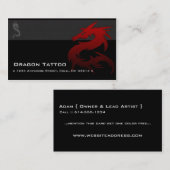 Rote asiatische Tätowierungs-einzigartige Visitenkarte (Vorne/Hinten)