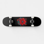 Rote Ästhetik-Blume Skateboard (Horizontal)