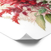 Rote Astilbe-Blumenkunst Druck Poster (Ecke)