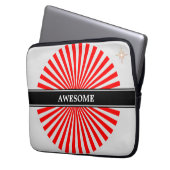 Rote aufgehende Sonnenstrahlen auf silbergrauem Gr Laptopschutzhülle (Vorderseite Links)