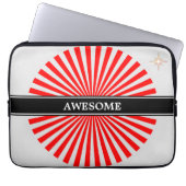 Rote aufgehende Sonnenstrahlen auf silbergrauem Gr Laptopschutzhülle (Vorderseite)