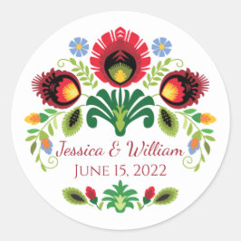 Rote Aufkleber für polnische Blume