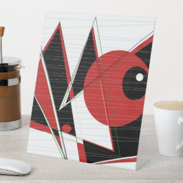 Rote Augen beobachten Höhlenkunst Sockelschild