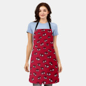 Rote-Augen-Gotik-Muster Dunkles abstraktes Design Schürze (Getragen)