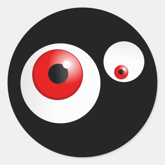 Rote Augen Runder Aufkleber (Vorderseite)