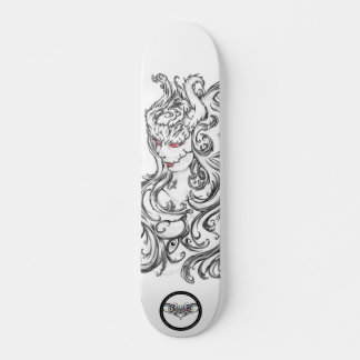 Rote Augen Schwarz-Weiß-Kunst Skateboard