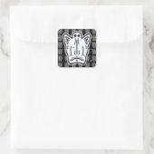 Rote Augen spitze Ohren Vampir-ähnliche Kreatur v1 Quadratischer Aufkleber (Tasche)