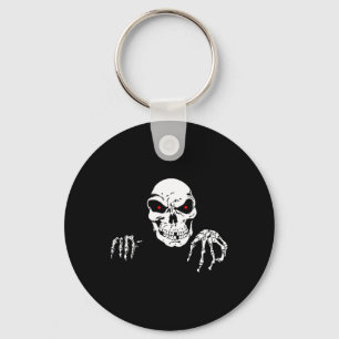 Rote-Augen-Totenkopf kriecht aus dir Halloween-Spa Schlüsselanhänger
