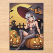 Rote Augenröhre auf Jack-O-Lantern Acryleinladungen (Vorderseite)