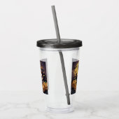 Rote Augenröhre auf Jack-O-Lantern Acryltrinkbecher (Links)