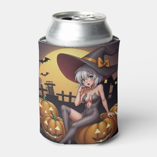 Rote Augenröhre auf Jack-O-Lantern Dosenkühler (Kanne Vorderseite)