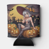 Rote Augenröhre auf Jack-O-Lantern Dosenkühler (Rückseite)