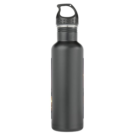 Rote Augenröhre auf Jack-O-Lantern Edelstahlflasche (Rückseite)