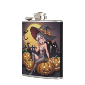 Rote Augenröhre auf Jack-O-Lantern Flachmann (Links)