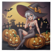 Rote Augenröhre auf Jack-O-Lantern Fliese (Vorderseite)