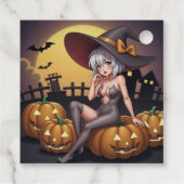 Rote Augenröhre auf Jack-O-Lantern Geschenkanhänger (Rückseite)