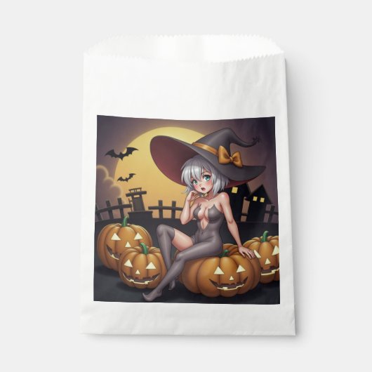 Rote Augenröhre auf Jack-O-Lantern Geschenktütchen (Vorderseite)