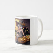 Rote Augenröhre auf Jack-O-Lantern Kaffeetasse (VorderseiteRechts)