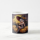 Rote Augenröhre auf Jack-O-Lantern Kaffeetasse (Mittel)