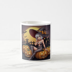 Rote Augenröhre auf Jack-O-Lantern Kaffeetasse