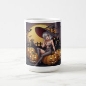 Rote Augenröhre auf Jack-O-Lantern Kaffeetasse (Mittel)