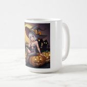 Rote Augenröhre auf Jack-O-Lantern Kaffeetasse (VorderseiteRechts)