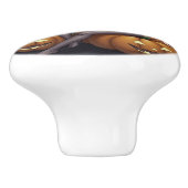 Rote Augenröhre auf Jack-O-Lantern Keramikknauf (Seitenansicht)