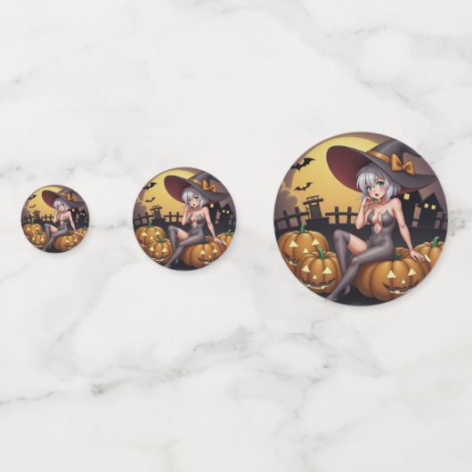 Rote Augenröhre auf Jack-O-Lantern Konfetti (Vorderseiten)