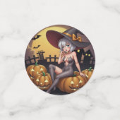 Rote Augenröhre auf Jack-O-Lantern Konfetti (Klein Vorderseite)