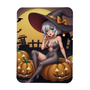 Rote Augenröhre auf Jack-O-Lantern Magnet