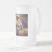 Rote Augenröhre auf Jack-O-Lantern Mattglas Bierglas (VorderseiteRechts)