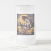 Rote Augenröhre auf Jack-O-Lantern Mattglas Bierglas (Mittel)