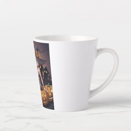 Rote Augenröhre auf Jack-O-Lantern Milchtasse (Rechts)