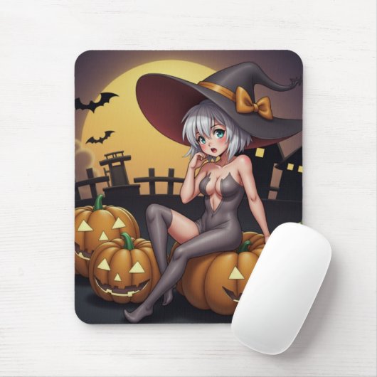 Rote Augenröhre auf Jack-O-Lantern Mousepad (Mit Mouse)