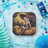 Rote Augenröhre auf Jack-O-Lantern Pappteller (Party)