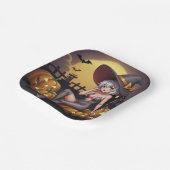 Rote Augenröhre auf Jack-O-Lantern Pappteller (Gewinkelt)