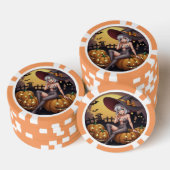 Rote Augenröhre auf Jack-O-Lantern Pokerchips (Stapel)