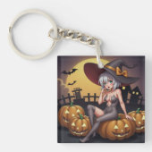 Rote Augenröhre auf Jack-O-Lantern Schlüsselanhänger (Vorderseite)