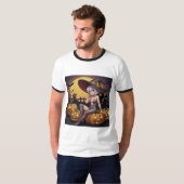 Rote Augenröhre auf Jack-O-Lantern T-Shirt (Vorne ganz)