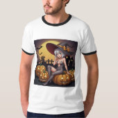 Rote Augenröhre auf Jack-O-Lantern T-Shirt (Vorderseite)