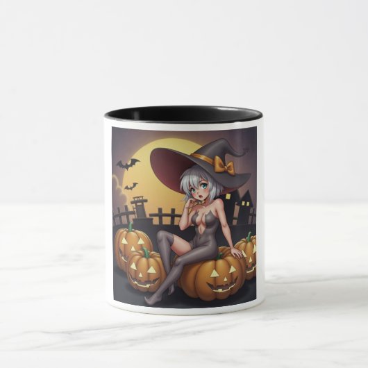 Rote Augenröhre auf Jack-O-Lantern Tasse (Zentrum)
