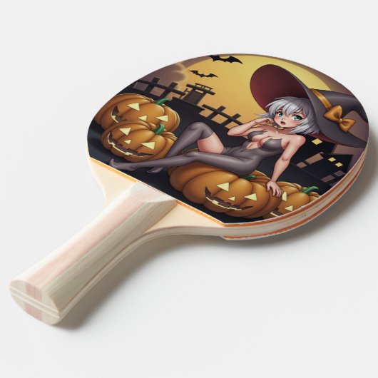 Rote Augenröhre auf Jack-O-Lantern Tischtennis Schläger (Vorderseite)