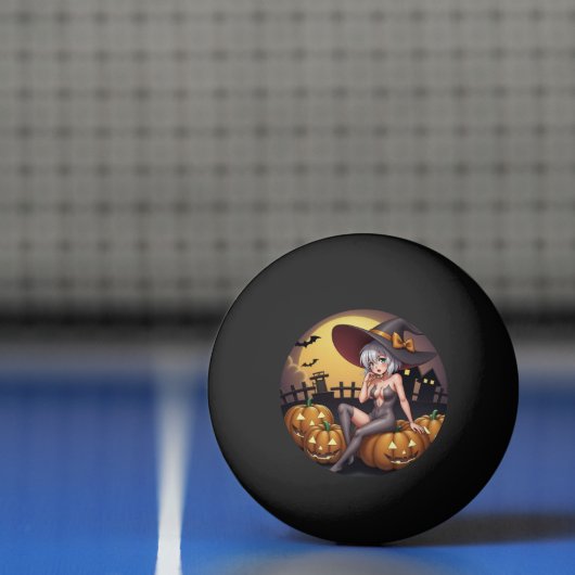 Rote Augenröhre auf Jack-O-Lantern Tischtennisball (Netto)