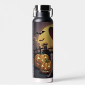 Rote Augenröhre auf Jack-O-Lantern Trinkflasche (Vorne)